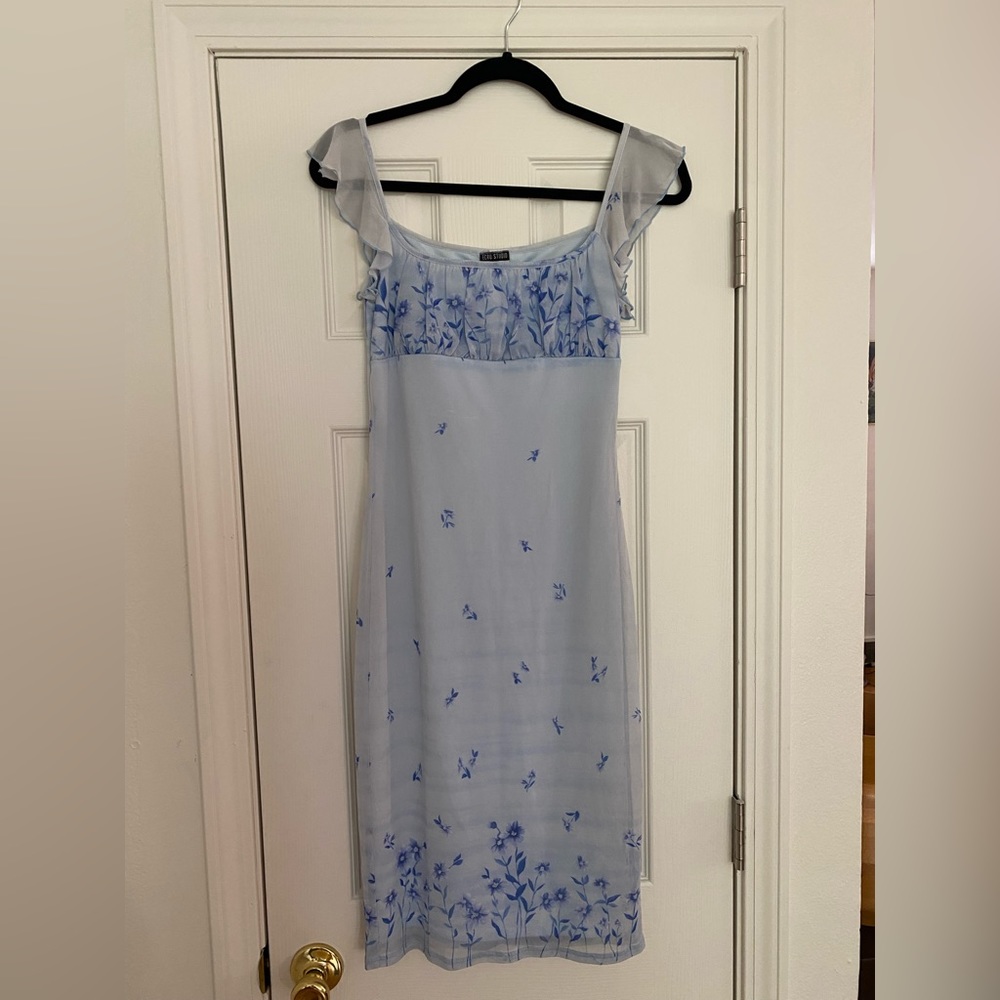 Y2K Blue Floral Dress